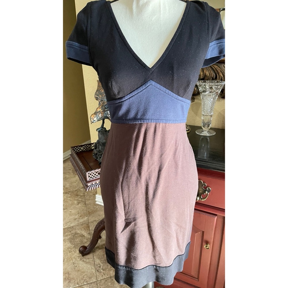 BCBGMAXAZRIA‎ Women's Black Blue Brown Color Blocked Dress size 04